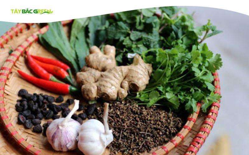 Các nguyên liệu làm chẩm chéo chấm trâu gác bếp