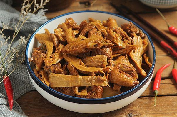 Vịt xáo măng khô